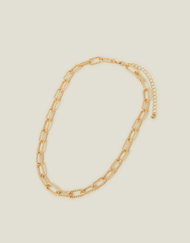 Textured Mini Link Chain Necklace, , large