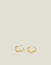 14ct Gold-Plated Wavy Hoop Earrings, , large