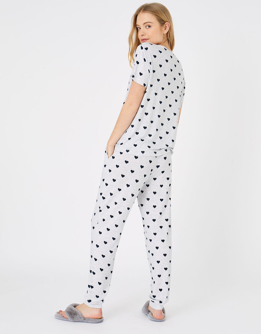 Heart Print Pyjama Set | Loungewear | Accessorize UK