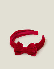 Girls Velvet Bow Headband, , large