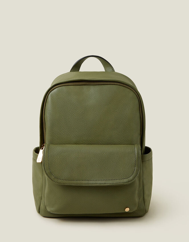 Front Flap Backpack, Green (KHAKI), large