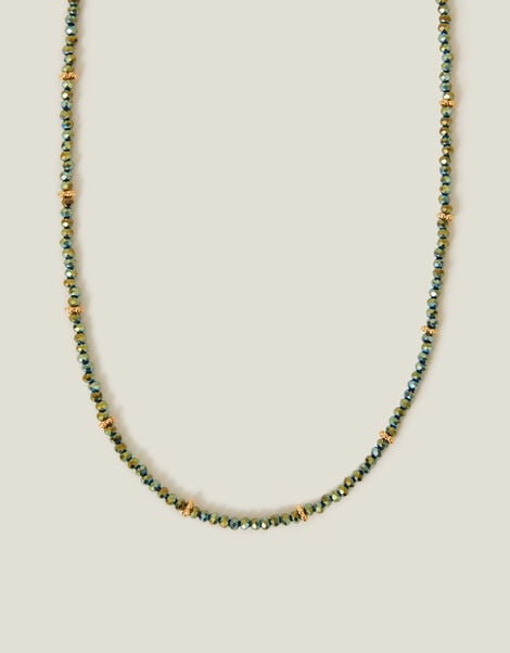 14ct Gold-Plated Facet Bead Necklace, , large