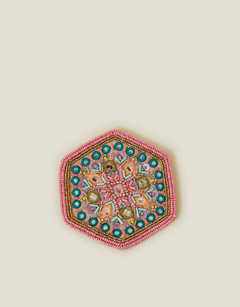 Hexagon Embellished Coaster, , large