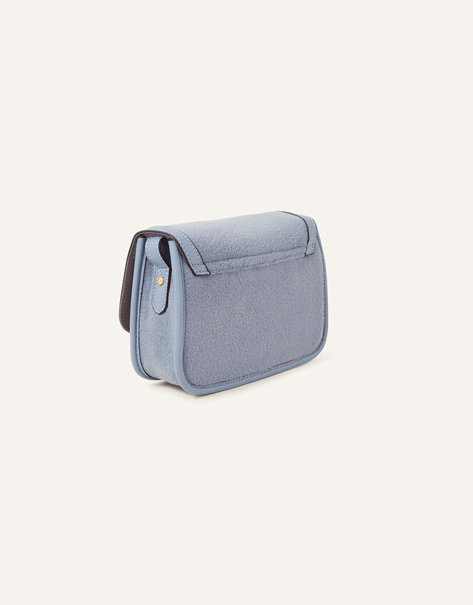 Felt Cross Body Bag, Blue (BLUE), large