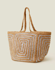 Metallic Jute Beach Bag, , large