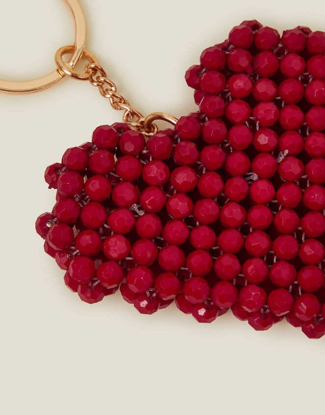 Heart Beaded Keyring, , large