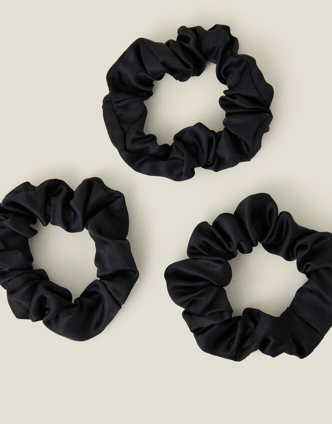 Satin Medium Scrunchies Set of Three, , large