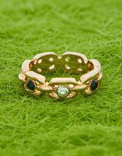 Chain Gem Ring, Green (GREEN), large