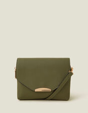 Double Zip Cross-Body Bag, Green (KHAKI), large