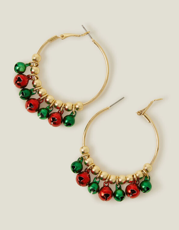 Jingle Bell Hoop Earrings, , large