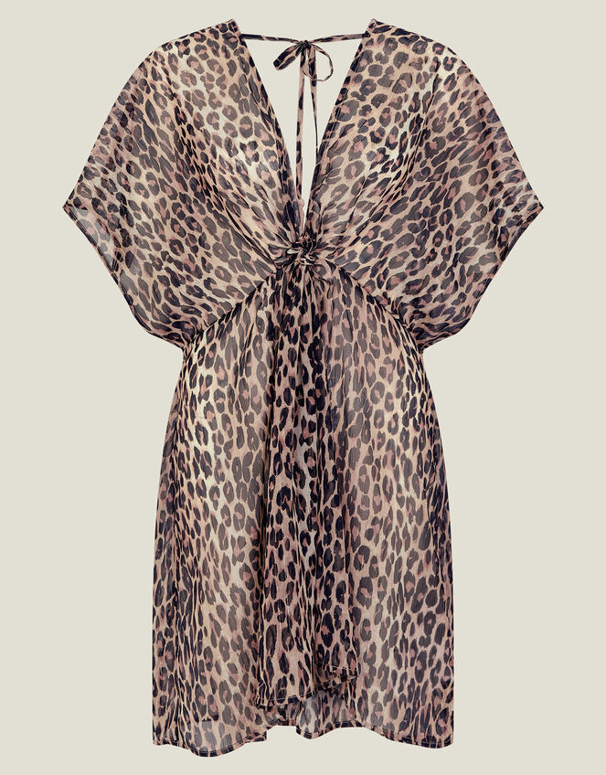 Leopard Print Kaftan, Brown (BROWN), large