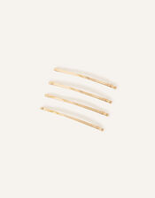 Metal Curved Hair Slides 4 Pack, , large