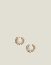 Pearl and Crystal Encrusted Hoops, , large