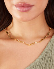 14ct Gold-Plated Molten Station Necklace, , large