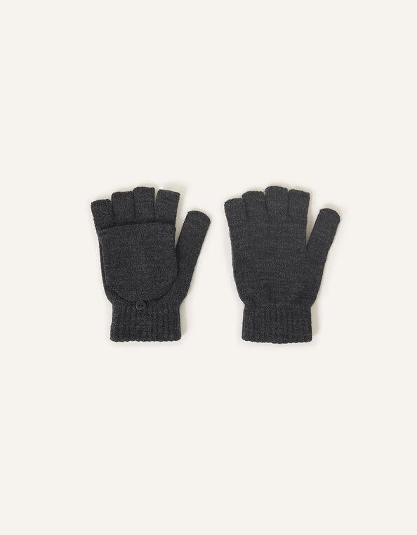 Plain Capped Gloves, Grey (GREY), large