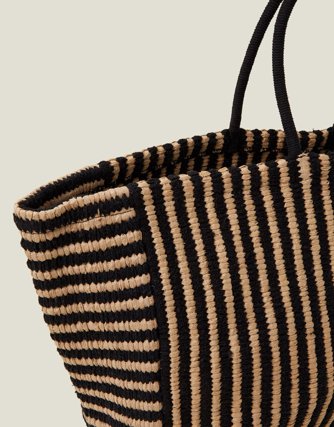 Oversized Stripe Tote Bag, , large