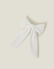 Pleated Bow Hair Clip, , large