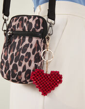 Heart Beaded Keyring, , large