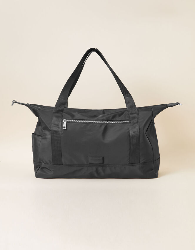 Weekend Bag with Recycled Nylon, Black (BLACK), large