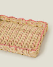 Rectangular Scalloped Wicker Tray, , large