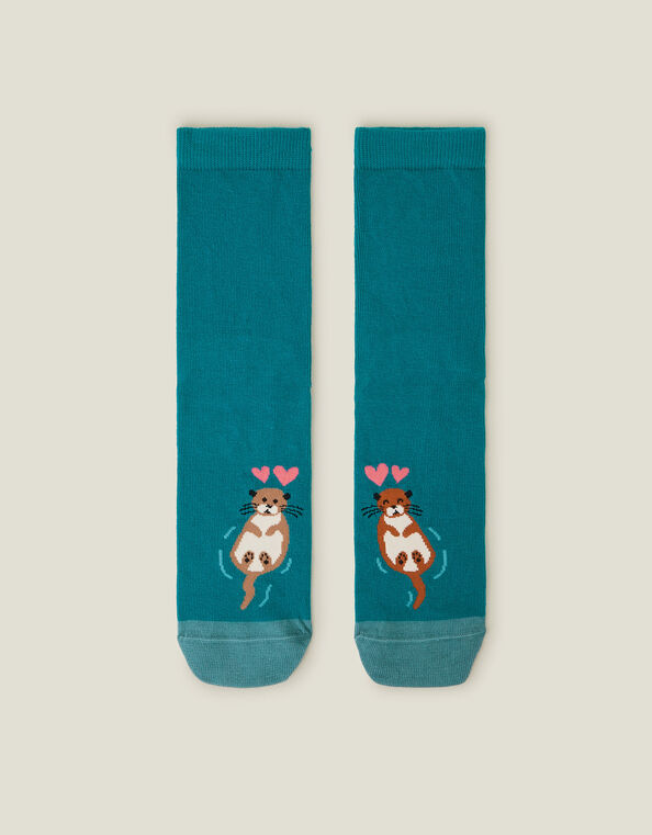 Otters In Love Printed Socks, , large