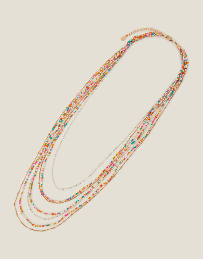 Layered Long Beaded Necklace, , large