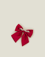 Girls Satin Bow Barrette Hair Clip, , large