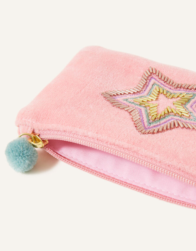 Girls Star Velvet Pouch, , large