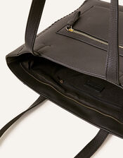 Front Pocket Tote Bag, Black (BLACK), large