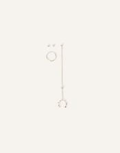 Sterling Silver Irregular Chain Earrings 5 Pack, , large