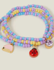 3-Pack Girls Woodland Charm Bead Bracelets, , large