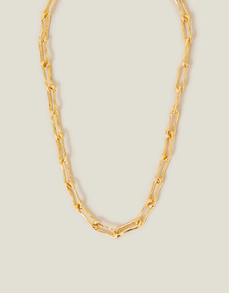 14ct Gold-Plated Molten Link Necklace, , large