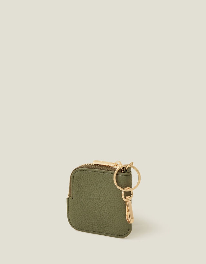 Keyring Coin Purse, Green (KHAKI), large