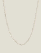 Sterling Silver-Plated Heart Link Necklace, , large