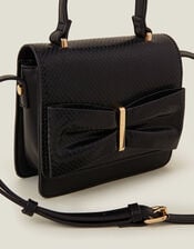 Bow Square Cross-Body Bag, Black (BLACK), large