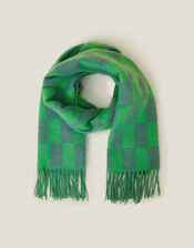 Checkerboard Tassel Scarf, , large