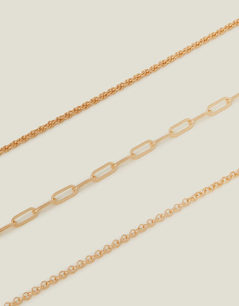 Chain Choker Necklace Set of Three, , large