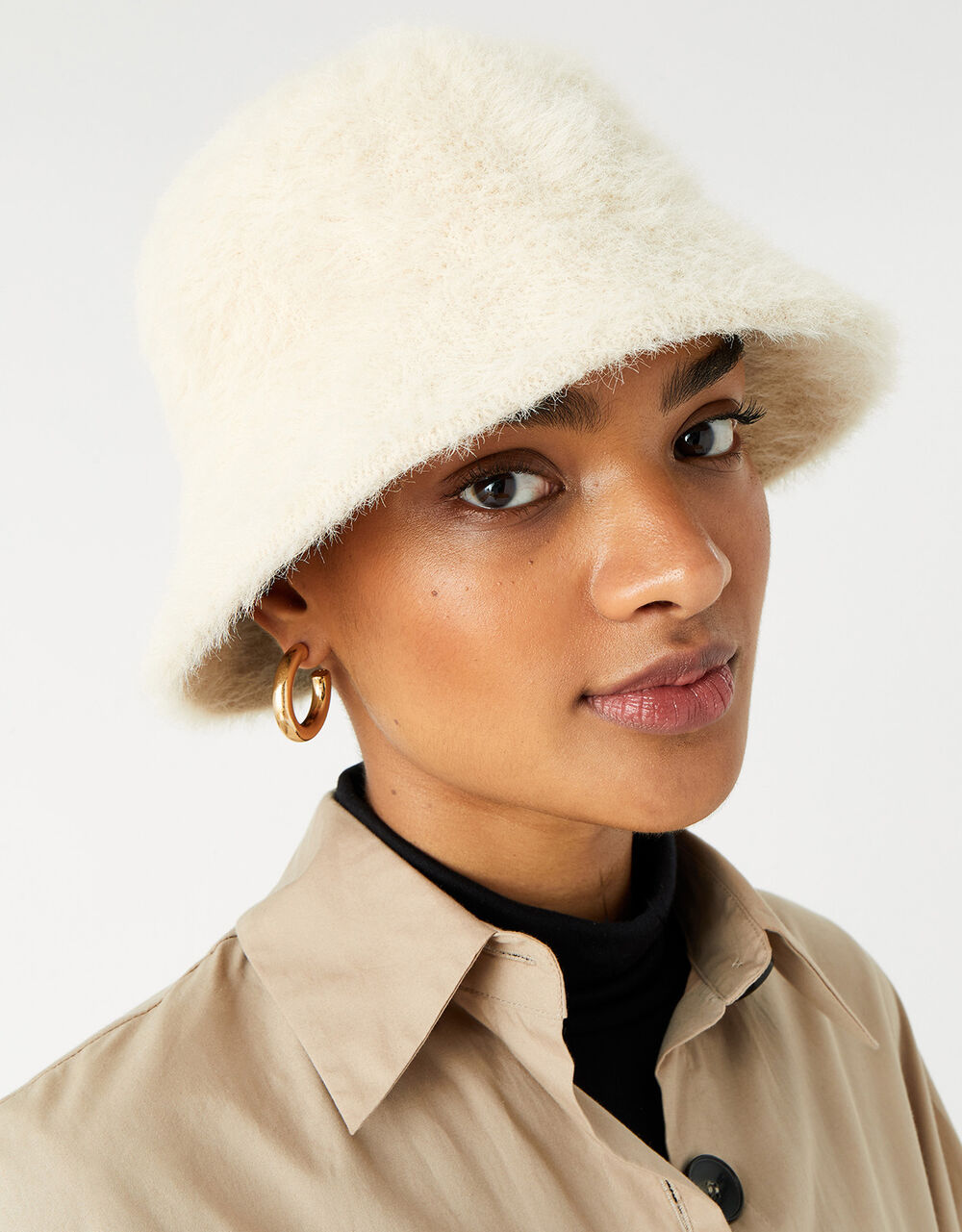 Fluffy Bucket Hat Natural Hats Accessorize Global
