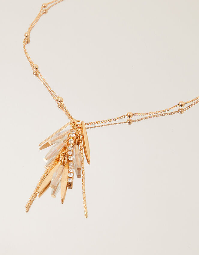 Mixed Tassel Leaf Pendant Necklace, , large