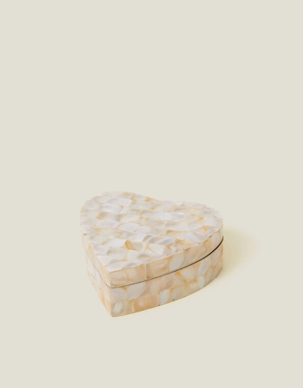 Mother of Pearl Heart Trinket Box, , large