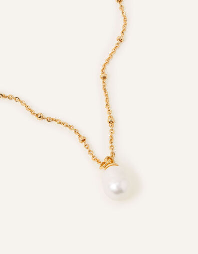 Gold-Plated Irregular Pearl Necklace, Gold (GOLD), large