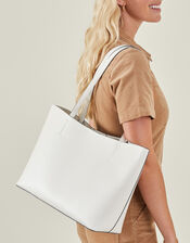 Leo Tote Bag, White (WHITE), large