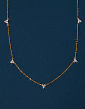 14ct Gold-Plated Crystal Station Necklace, , large