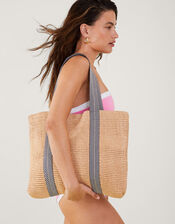 Large Raffia Webbing Bag, , large