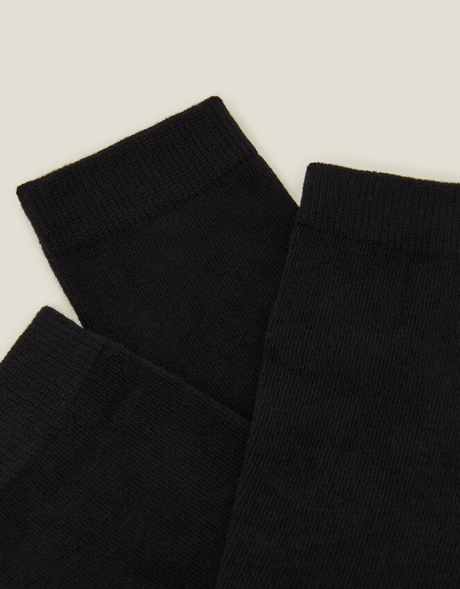 3-Pack Ankle Socks, Black (BLACK), large