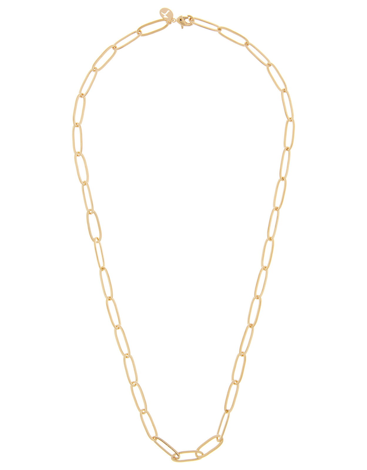 Gold-Plated Oval Link Chain Necklace 