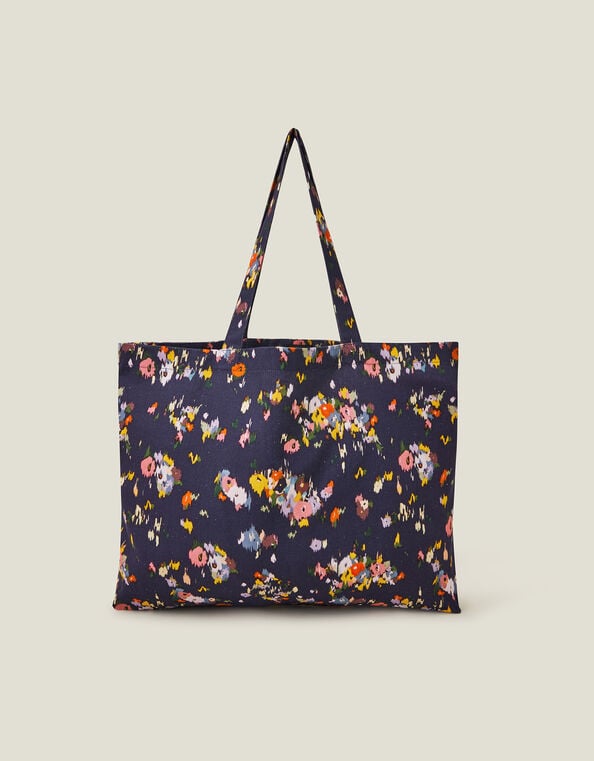 Floral Print Canvas Shopper, , large