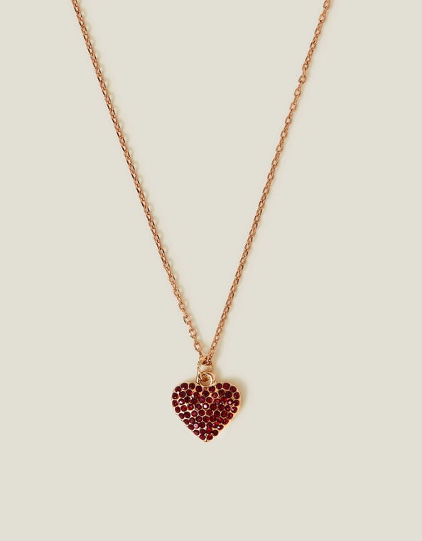 Pave Heart Pendant Necklace, , large