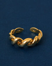 14ct Gold-Plated Adjustable Braided Ring, , large