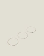 3-Pack Silver Bangle Bracelets, , large